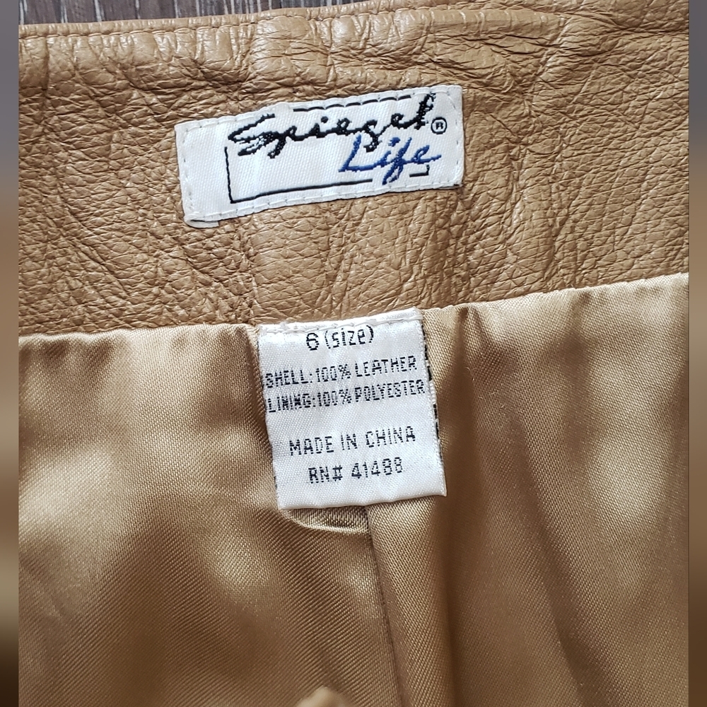 Spieger leather brown pants size 6 - Picture 8 of 10